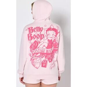New Betty Boop, Women's Full Zip Hooded Sweatshirt, Size Small